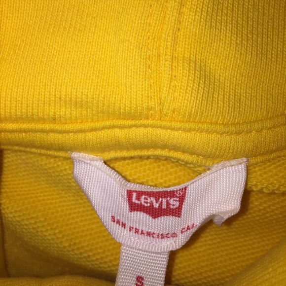 Levi’s Yellow Cropped Hoodie Small - Picture 5 of 7
